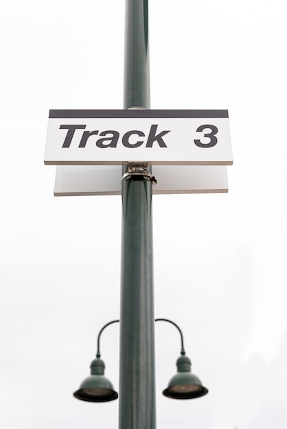 Street sign and lights closeup 