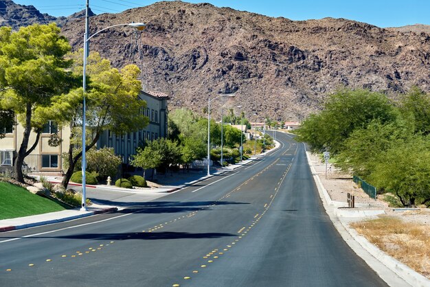 Streetscape of town in Nevada, USA