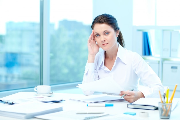 Stressed businesswoman