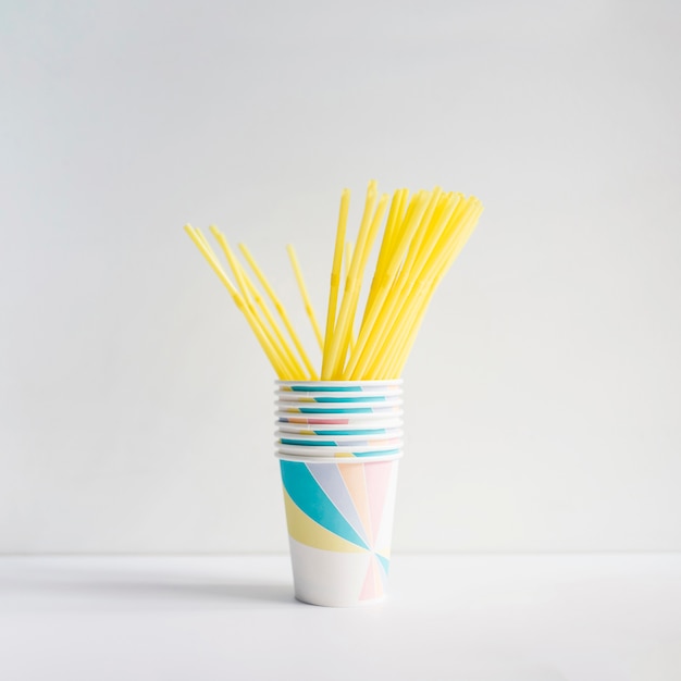 Free photo strews inside paper cup