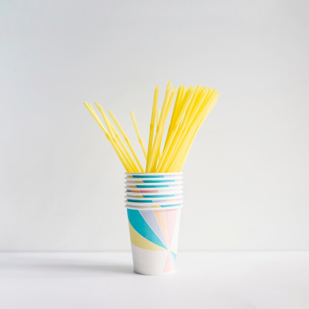 Strews inside paper cup