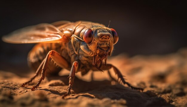 Полосатые пчелиные мухи опыляют красоту природы, созданную искусственным интеллектом