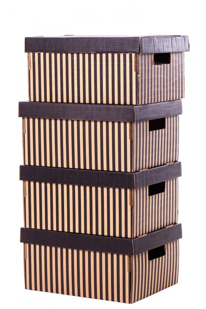 Striped boxes pile pile