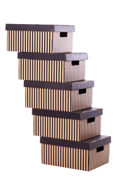 Striped boxes pile pile