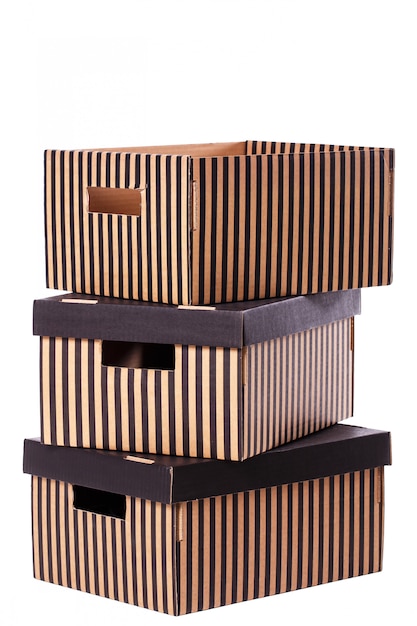 Striped boxes pile pile