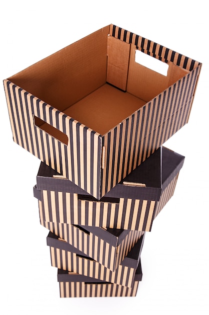 Striped boxes pile 