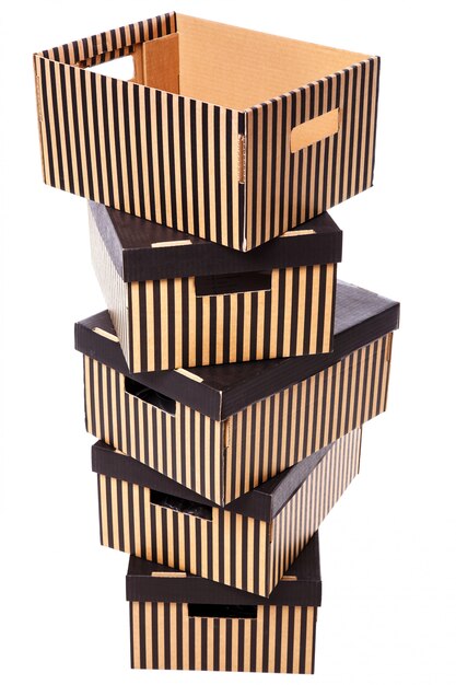 Free photo striped boxes pile