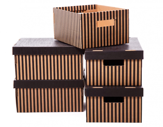 Striped boxes pile 