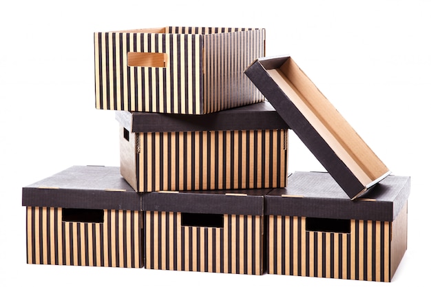 Striped boxes pile 