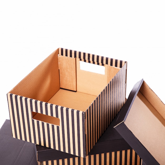 Striped boxes pile 