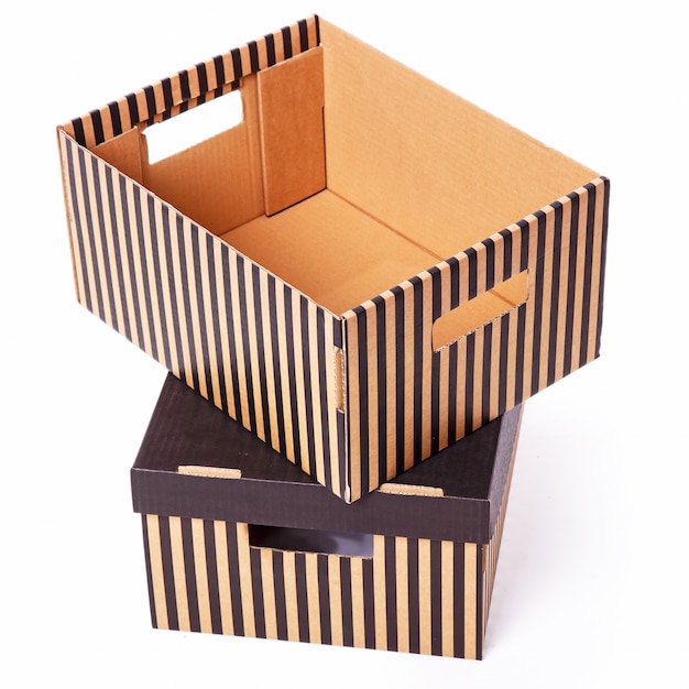 Free photo striped boxes pile