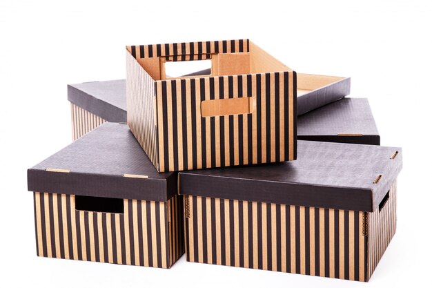 Striped boxes pile 