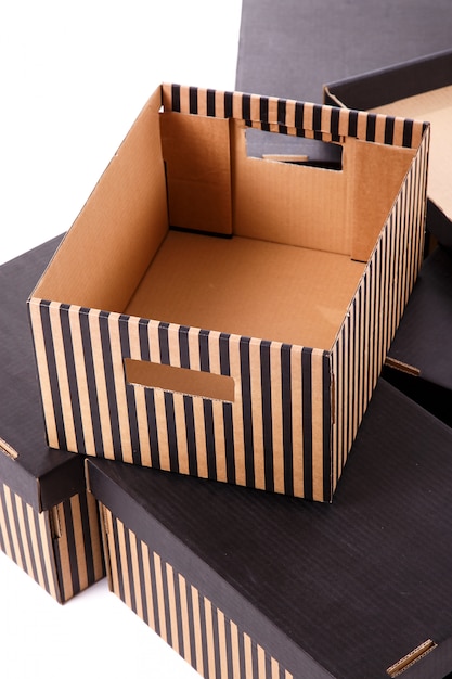 Striped boxes pile 