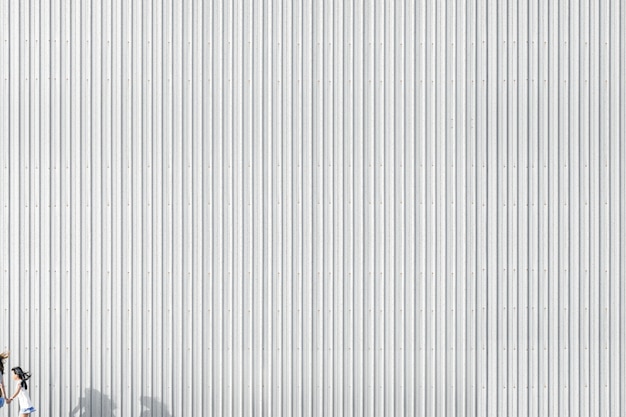 Striped concrete wall of a building