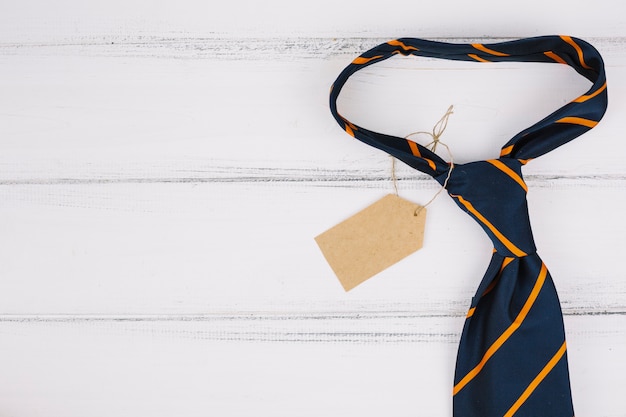 Free photo striped tie with tag