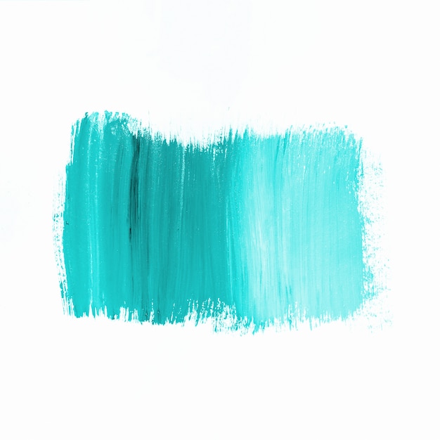 Stroke of bright turquoise paint