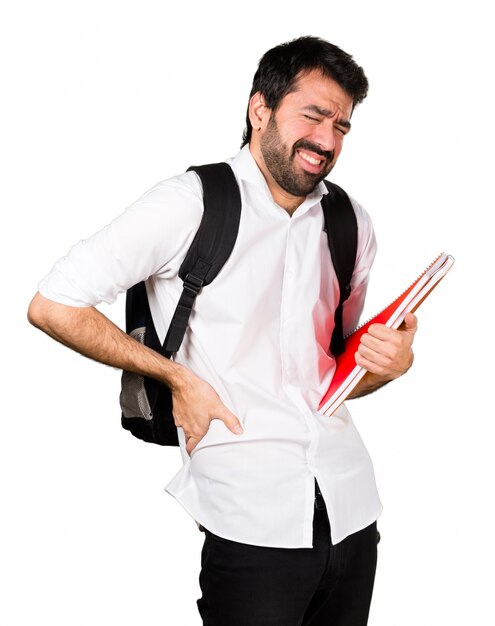 Student man with back pain