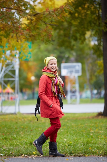 Student ready to go to school