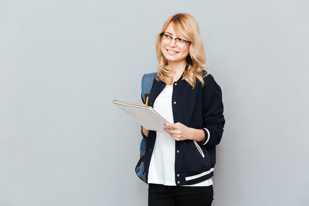 Student with folder