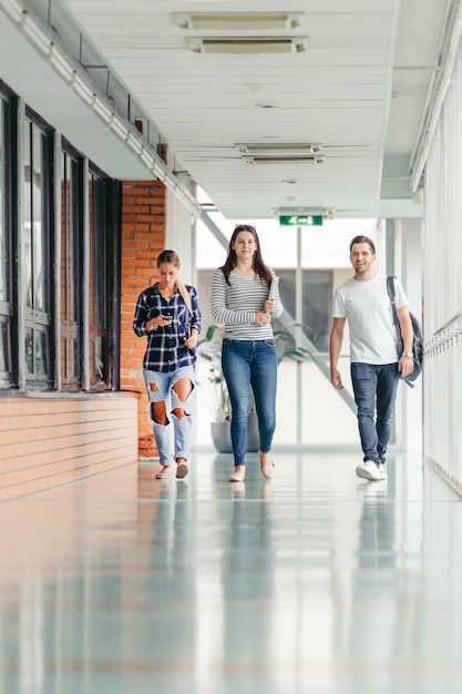 Students in hall together