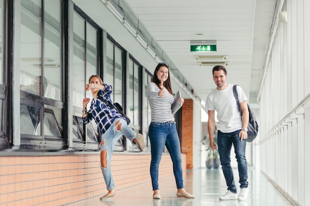 Students having fun in college