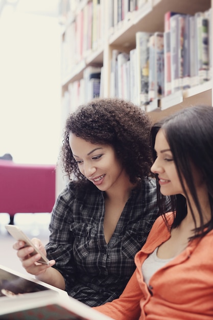 Students in library