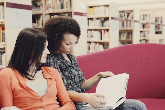 Students in library