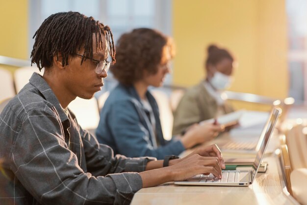 Students paying attention at class