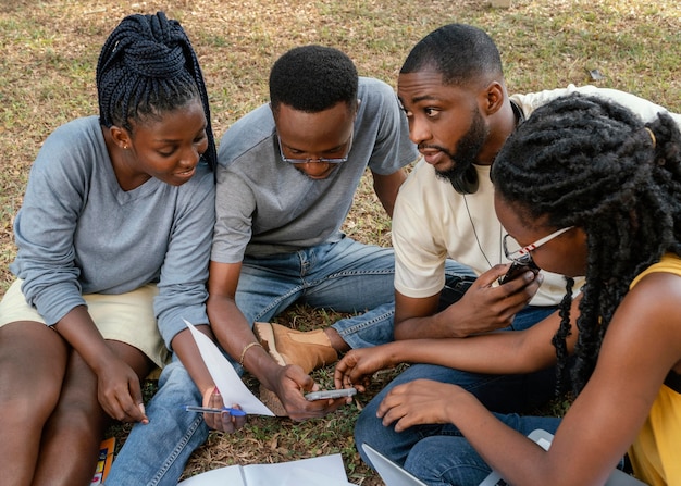 Students studying together