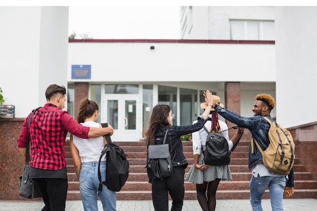 Students walking to university