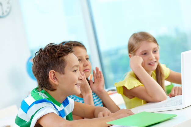 Students watching a movie