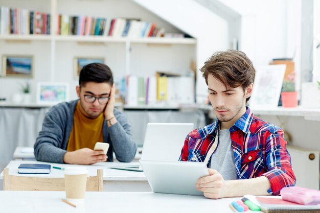 Students with gadgets