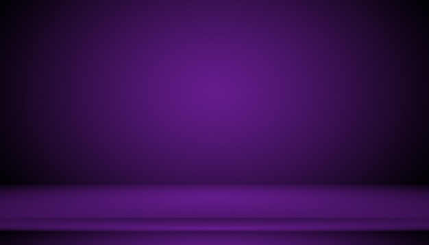 Концепция фона студии - темный градиентный фиолетовый фон комнаты студии для продукта.