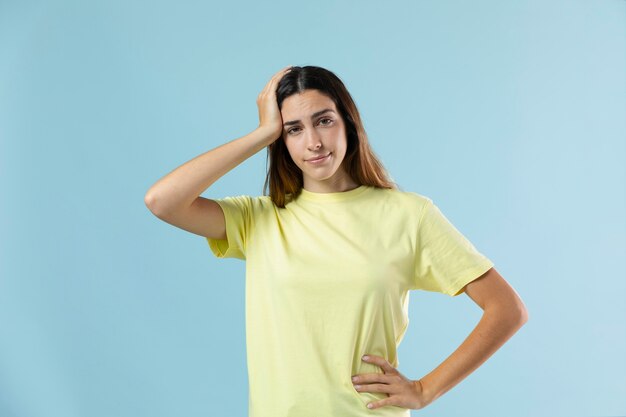 Studio portrait of beautiful woman