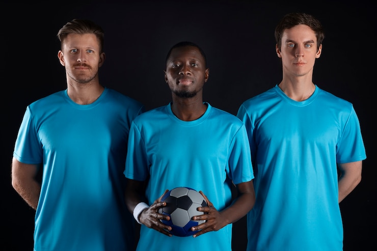 Free Photo studio portrait  of handball players