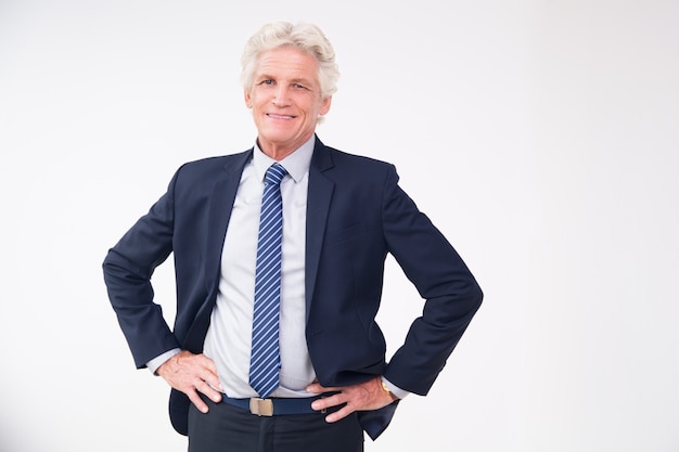 Free photo studio portrait of successful senior businessman