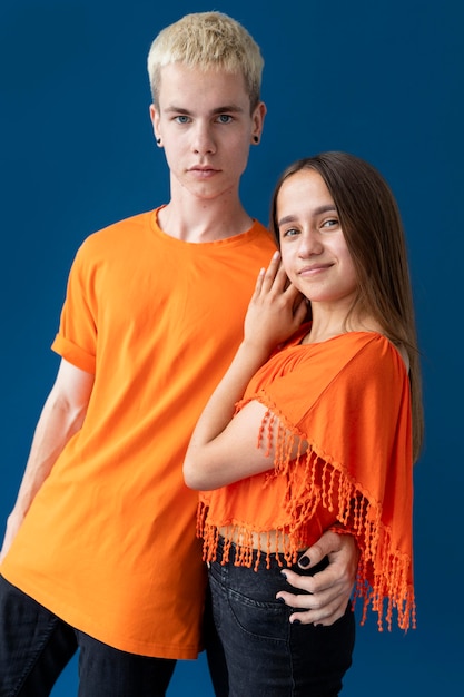 Free photo studio portrait of teenagers