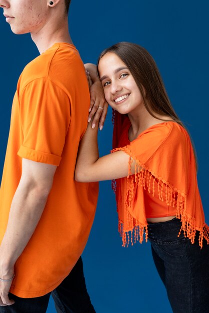 Studio portrait of teenagers