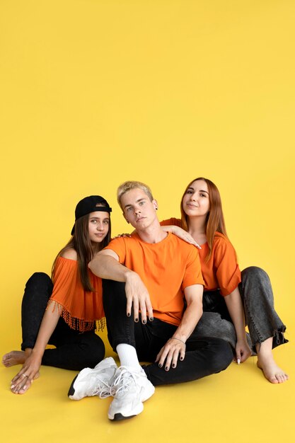 Studio portrait of teenagers