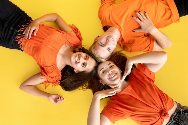 Studio portrait of teenagers