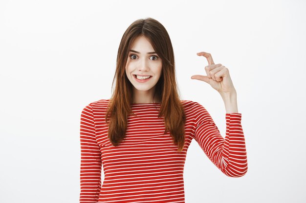 Studio shot of cute brunette girl