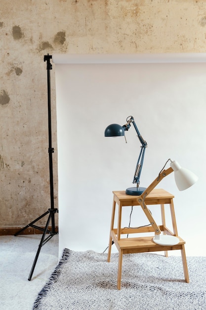 studio with props for photography