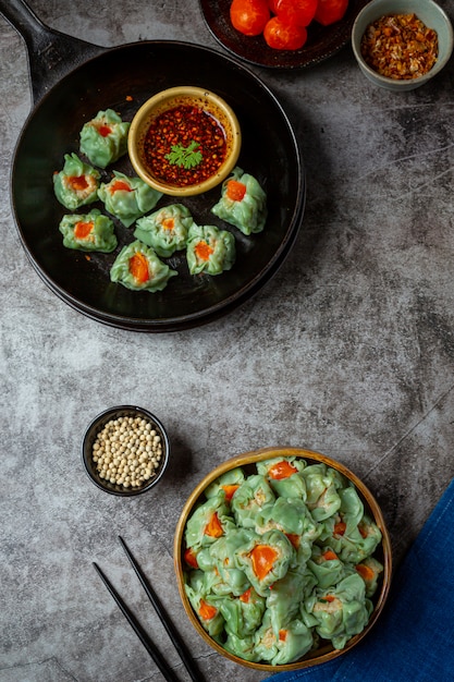 Stuffed Beans with Pork and Salted Eggs Asian cuisine.