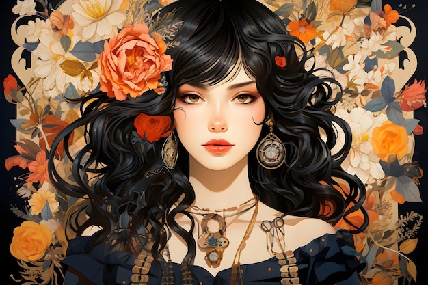 stunning flower girl illustration