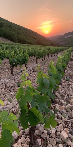 Free photo stunning view from vineyard with grapevines and nature