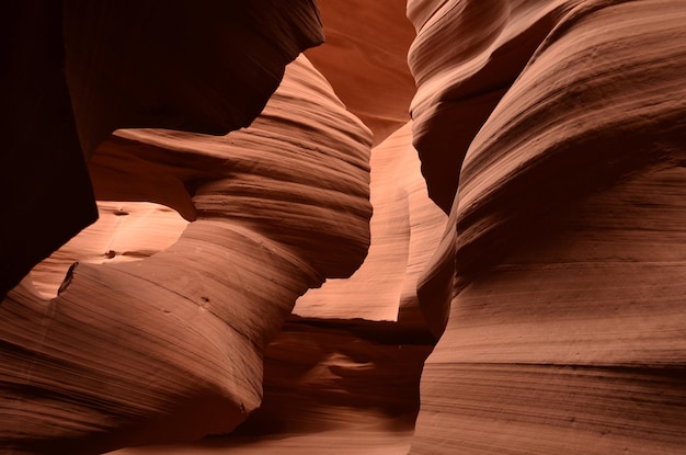 Stunning view of lower antelope canyon in page arizona.