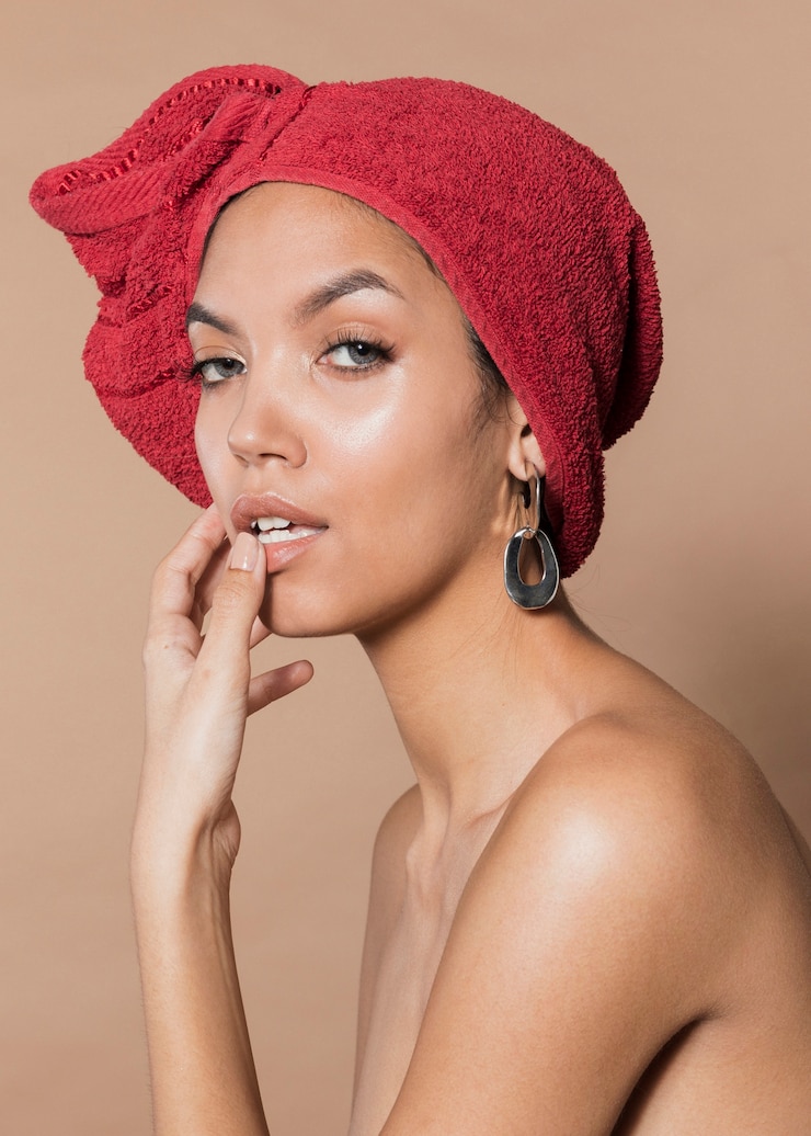 Free Photo stunning young woman with towel