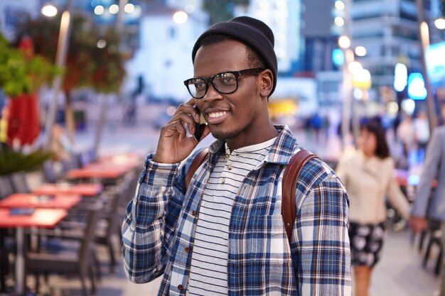 Stylish African-American man on street