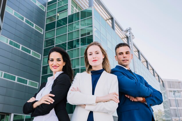 Stylish business team of three