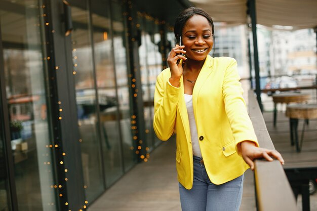 Stylish businesswoman working in a office